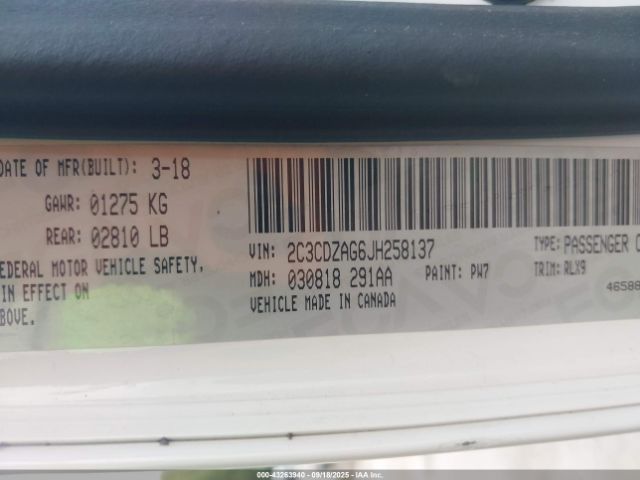 2018 DODGE CHALLENGER 2C3CDZAG6JH258137 Photo 8