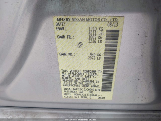 1N4AL3AP5EC109509 Nissan 2014