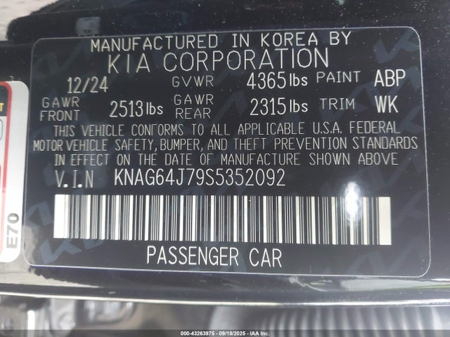 KIA K5 Gt-line 2025 KNAG64J79S5352092 Image 9