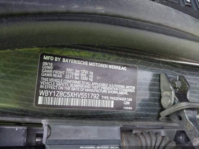 WBY1Z8C5XHV551792 BMW electric/2-cyl .gasoline