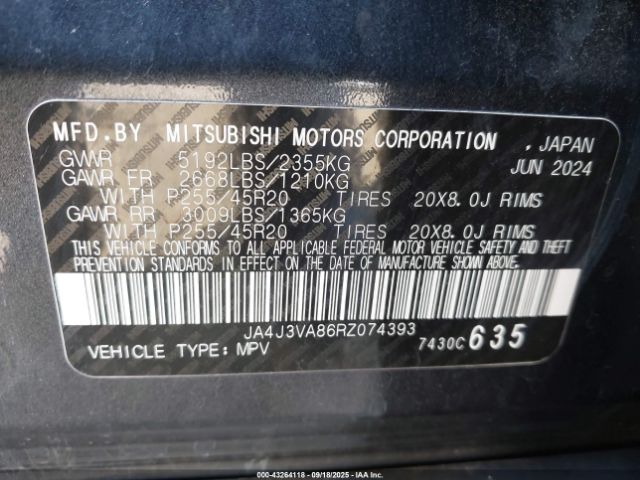 2024 MITSUBISHI OUTLANDER JA4J3VA86RZ074393 Photo 8