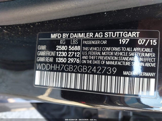 WDDHH7GB2GB242739 Mercedes-Benz 2016