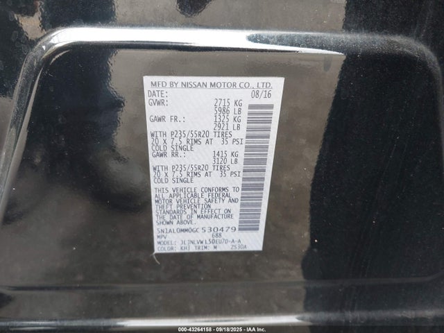 5N1AL0MM0GC530479 Infiniti QX60
