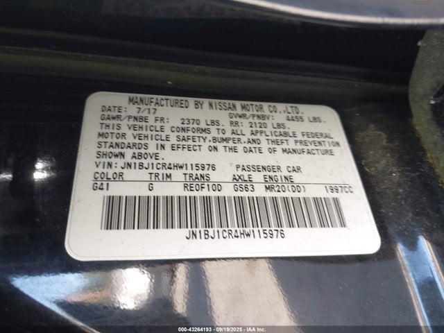 JN1BJ1CR4HW115976 Nissan 2017