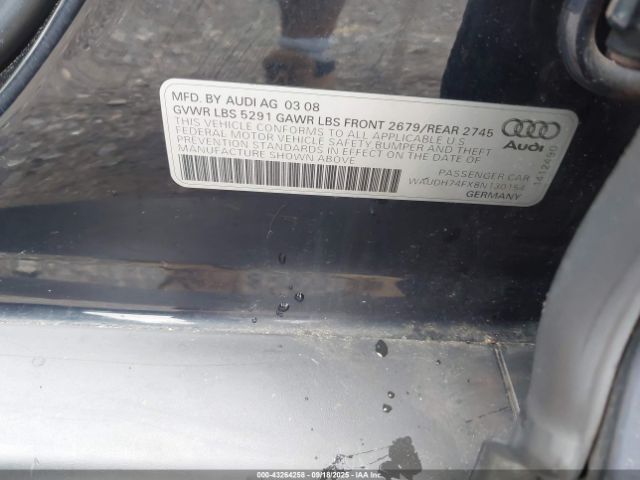 2008 AUDI A6 WAUDH74FX8N130154 Photo 8