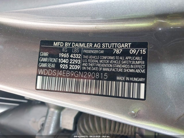 Mercedes-Benz CLA-Class 2016 WDDSJ4EB9GN290815 Image 9