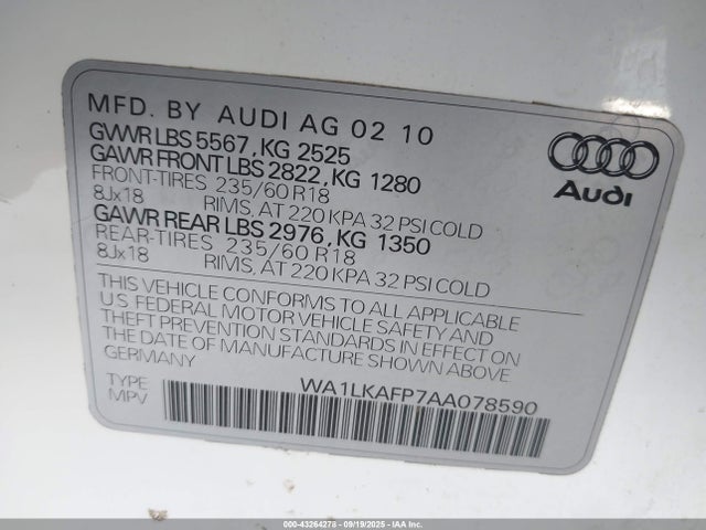 2010 AUDI Q5 WA1LKAFP7AA078590 Photo 8