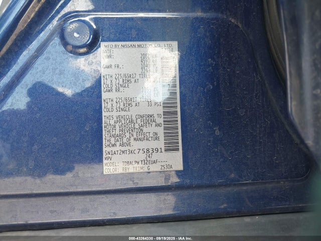 Nissan 2019 2019 5N1AT2MT3KC758391 Image 9