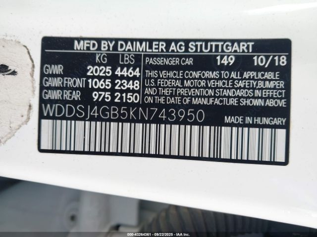 2019 MERCEDES-BENZ CLA 250 WDDSJ4GB5KN743950 Photo 8