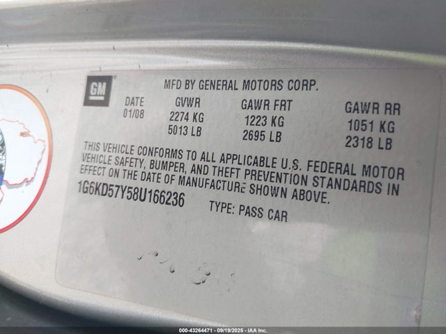 2008 CADILLAC DTS 1G6KD57Y58U166236 Photo 8