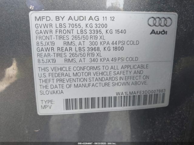 2013 AUDI Q7 WA1LMAFE3DD007883 Photo 8