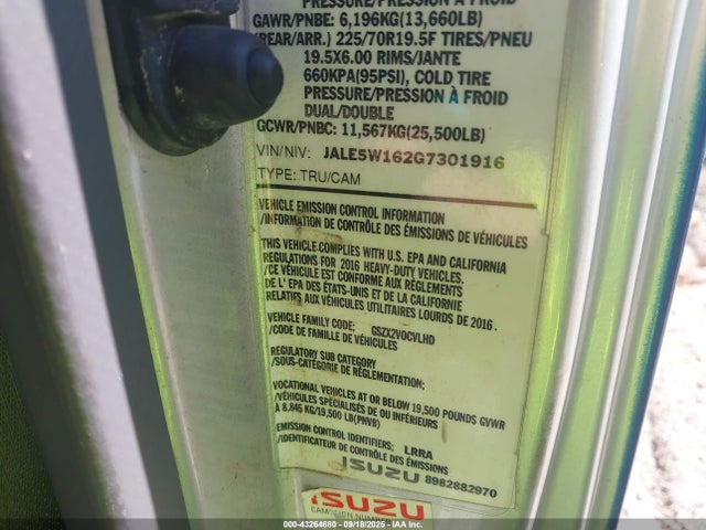 Isuzu I1b - 4hk1tc 2016 JALE5W162G7301916 Image 8