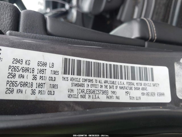 Jeep Grand Cherokee Limited 2014 1C4RJEBG0EC573093 Image 9