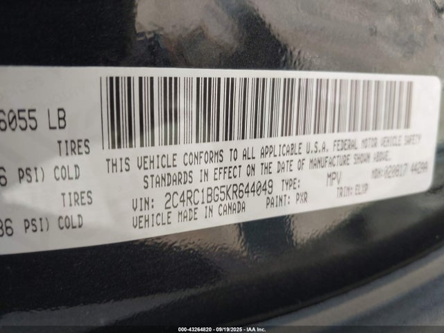 Chrysler Pacifica 2019 2C4RC1BG5KR644049 Image 9