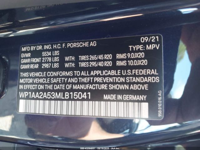 2021 PORSCHE MACAN WP1AA2A53MLB15041 Photo 8