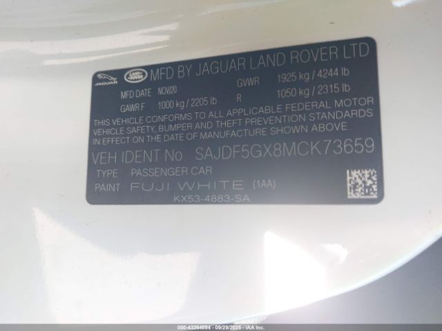 2021 JAGUAR F-TYPE SAJDF5GX8MCK73659 Photo 8