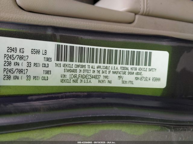 2014 JEEP GRAND CHEROKEE 1C4RJFAGXEC544837 Photo 8