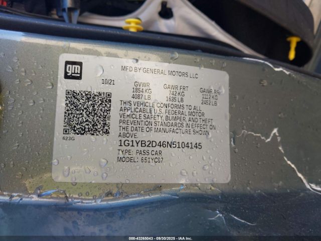 2022 CHEVROLET CORVETTE STINGRAY 1G1YB2D46N5104145 Photo 8