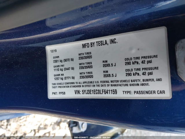 2020 TESLA MODEL 3 5YJ3E1EC0LF641159 Photo 8