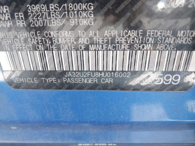 2017 MITSUBISHI LANCER JA32U2FU8HU016002 Photo 8