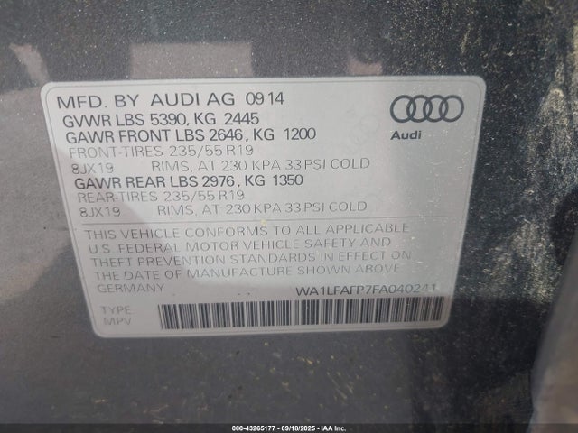 2015 AUDI Q5 WA1LFAFP7FA040241 Photo 8