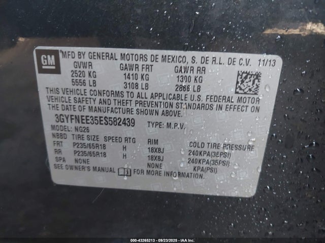 2014 CADILLAC SRX 3GYFNEE35ES582439 Photo 8