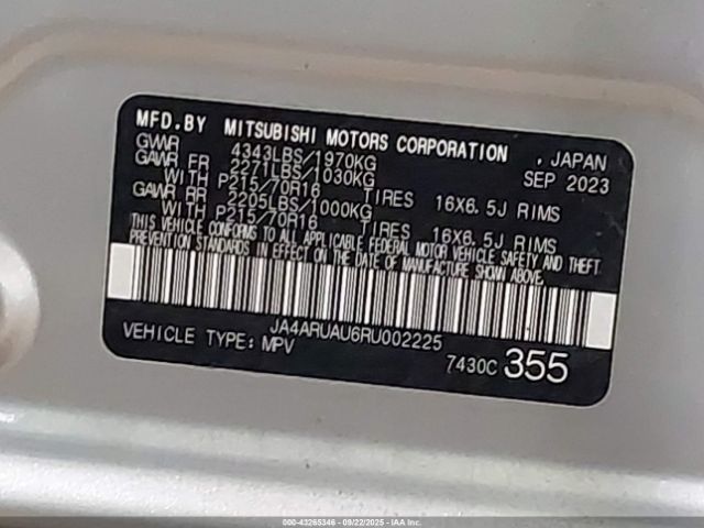 2024 MITSUBISHI OUTLANDER SPORT JA4ARUAU6RU002225 Photo 8