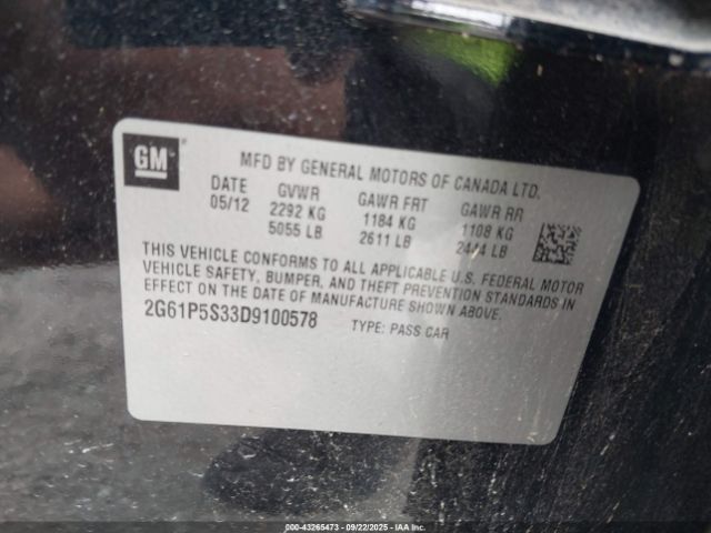 2013 CADILLAC XTS 2G61P5S33D9100578 Photo 8