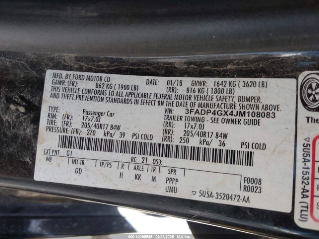 2018 FORD FIESTA 3FADP4GX4JM108083 Photo 8