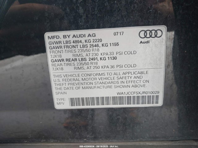 2018 AUDI Q3 WA1JCCFSXJR010029 Photo 8