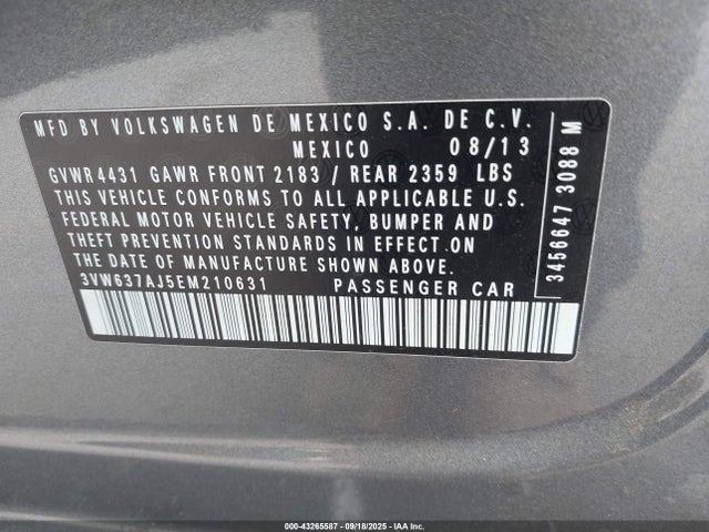 3VW637AJ5EM210631 Volkswagen Jetta