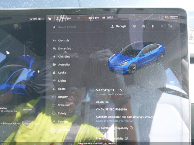 Продаж на аукціоні авто 2018 Tesla Model 3 Long Range/performance, vin: 5YJ3E1EB0JF096570, номер лоту: 43265638