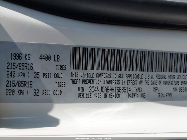 Jeep 2017 2017 3C4NJCAB0HT668514 Image 9
