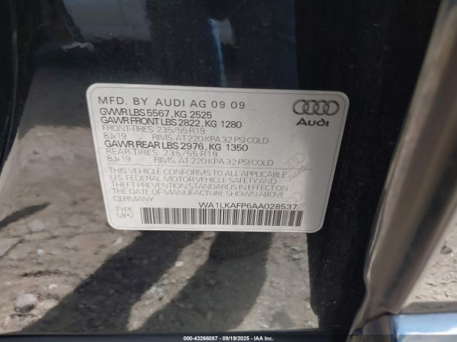 2010 AUDI Q5 WA1LKAFP6AA028537 Photo 8