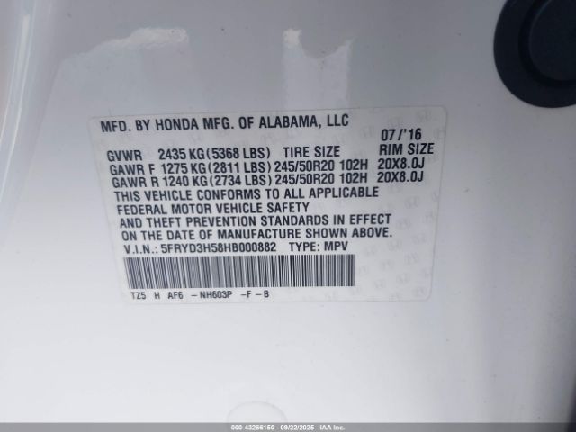 2017 ACURA MDX 5FRYD3H58HB000882 Photo 8