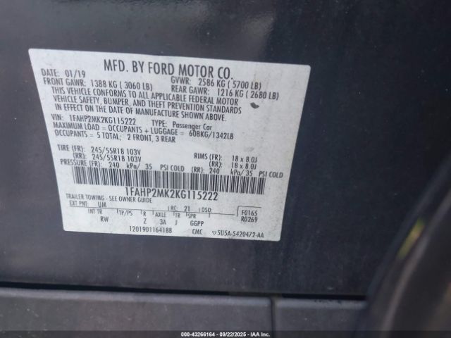 2019 FORD POLICE INTERCEPTOR 1FAHP2MK2KG115222 Photo 8