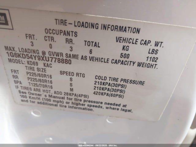 1999 CADILLAC DEVILLE 1G6KD54Y9XU778880 Photo 8