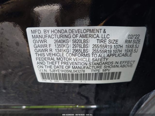 2022 ACURA MDX 5J8YE1H35NL043278 Photo 8