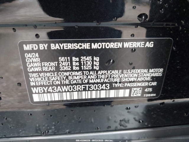 2024 BMW I4 WBY43AW03RFT30343 Photo 8