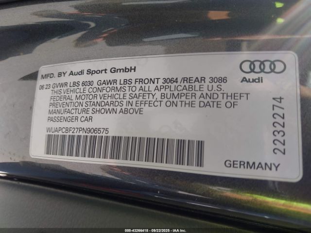 2023 AUDI RS 7 SPORTBACK WUAPCBF27PN906575 Photo 8