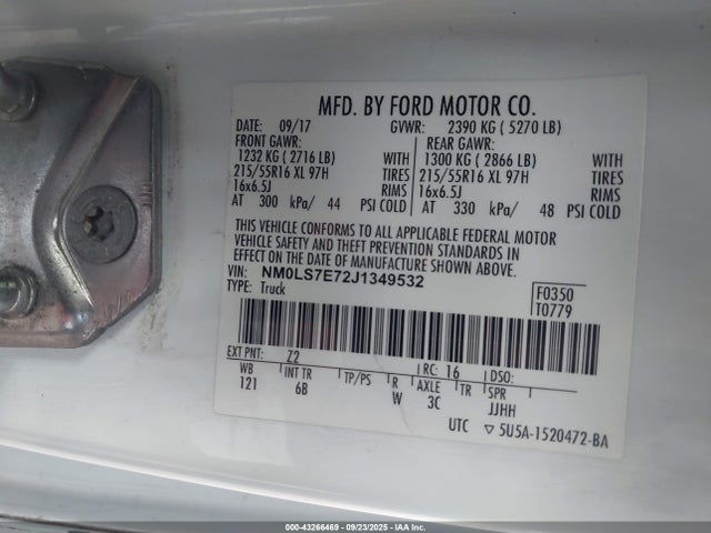 NM0LS7E72J1349532 Ford 2.5l dohc pfi