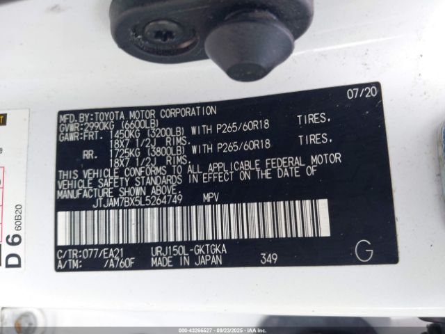 2020 LEXUS GX 460 JTJAM7BX5L5264749 Photo 8