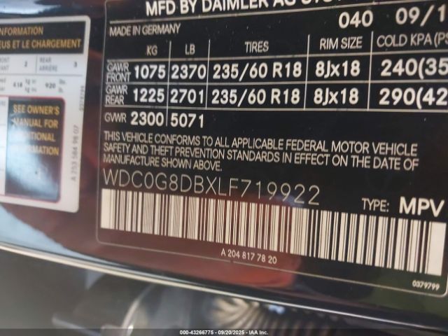 2020 MERCEDES-BENZ GLC 300 WDC0G8DBXLF719922 Photo 8