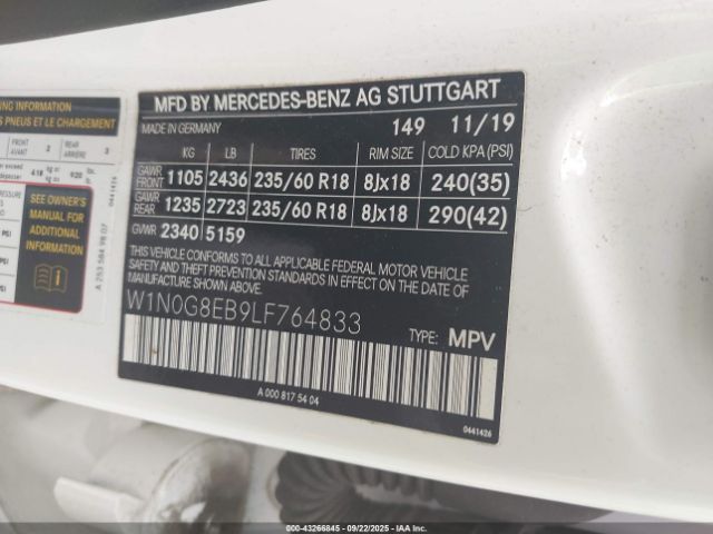 2020 MERCEDES-BENZ GLC 300 W1N0G8EB9LF764833 Photo 8
