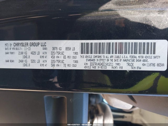 RAM Promaster 1500 2014 3C6TRVAGXEE101211 Image 9