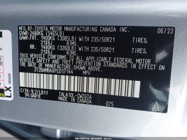 Lexus t24a-fts 2023 2T2BAMBAXPC017144 Image 9