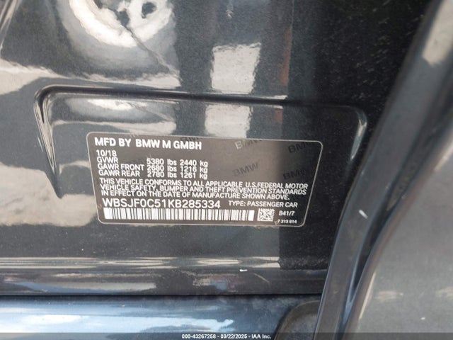 2019 BMW M5 WBSJF0C51KB285334 Photo 8