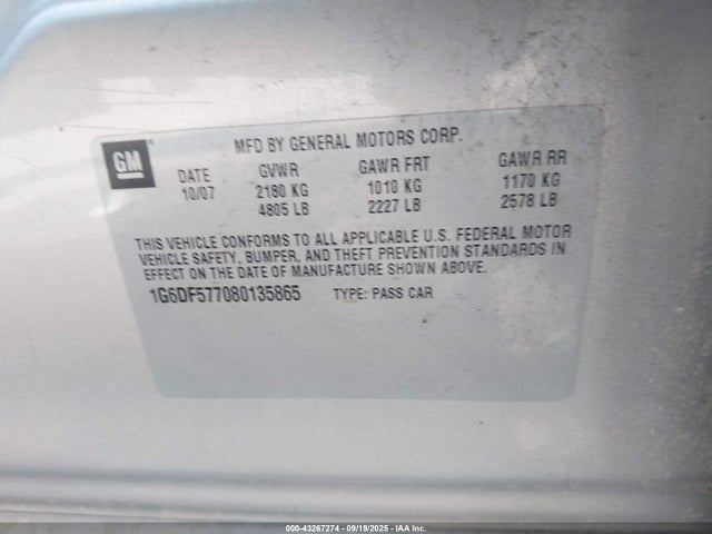 2008 CADILLAC CTS 1G6DF577080135865 Photo 8