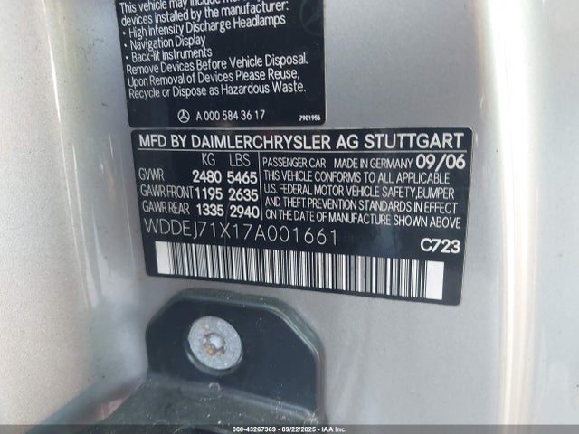 2007 MERCEDES-BENZ CL 550 WDDEJ71X17A001661 Photo 8