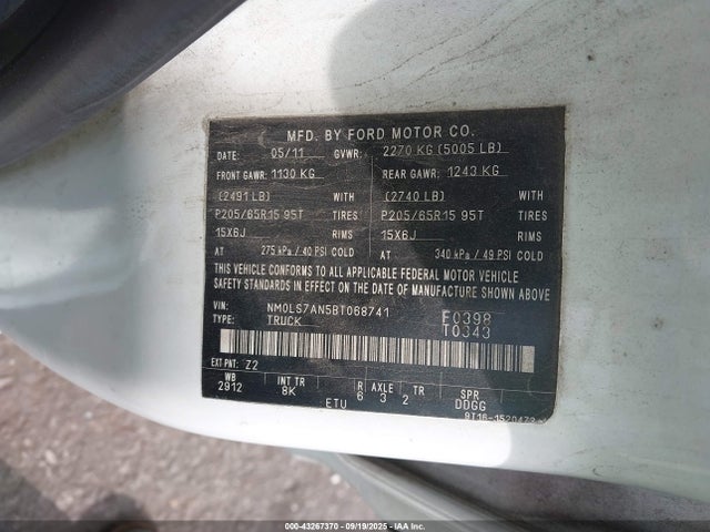 2011 FORD TRANSIT CONNECT NM0LS7AN5BT068741 Photo 8